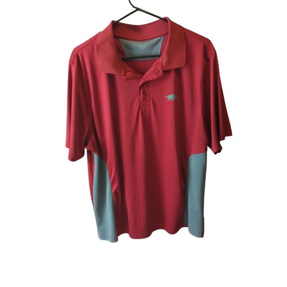 arkansas razorbacks Men's Size XL Red/Gray Short Sleeve Collared Shirt RN#101475 - Picture 1 of 11